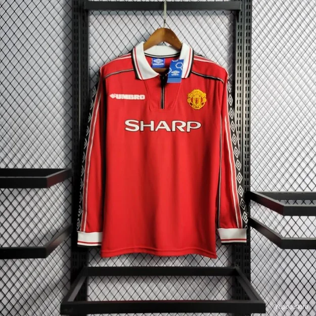 Manchester United 1998/99 Home Kit Full Sleeve - Retro Jersey