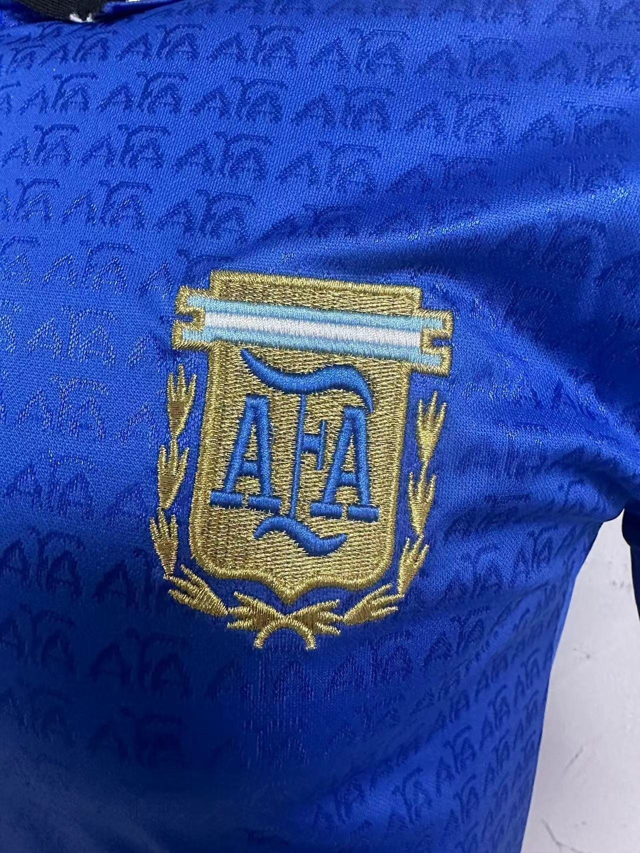 Argentina 1994 World Cup Away Kit Half Sleeve- Retro Jersey - Image 3